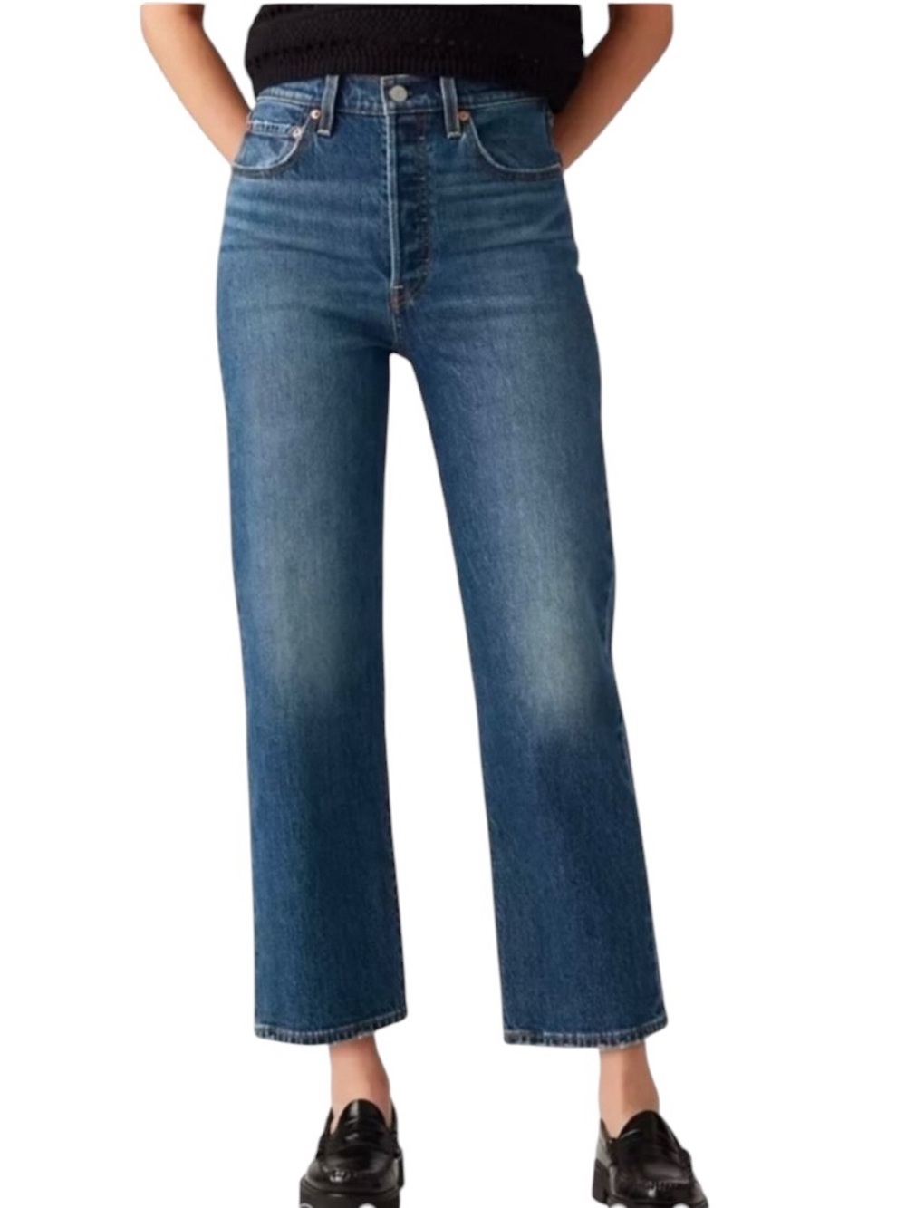 Levi’s Ribcage Straight high waist blue jeans size 25 excellent condition